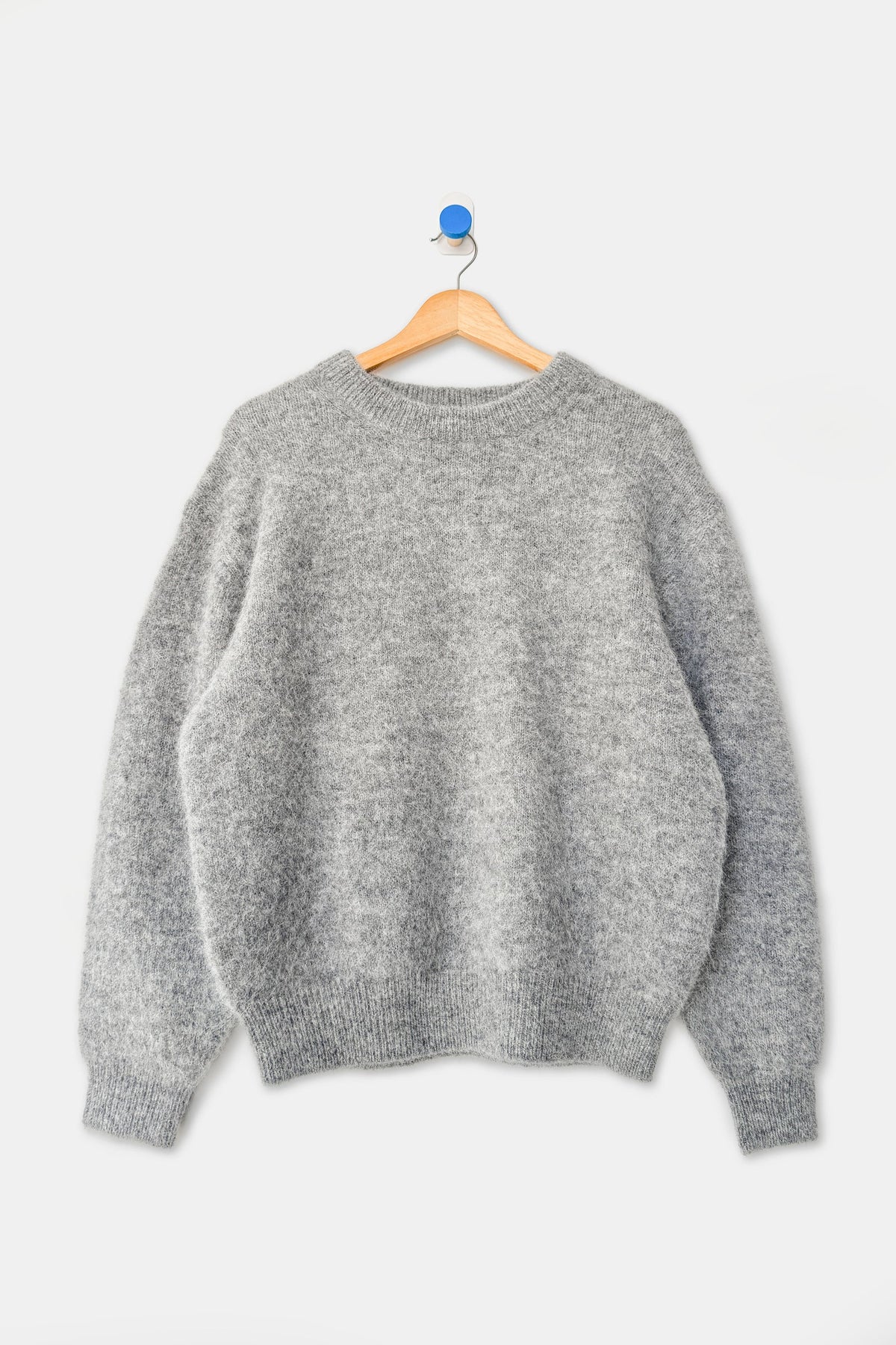 Elio Crew Neck Alpaca Sweater — Heather Grey