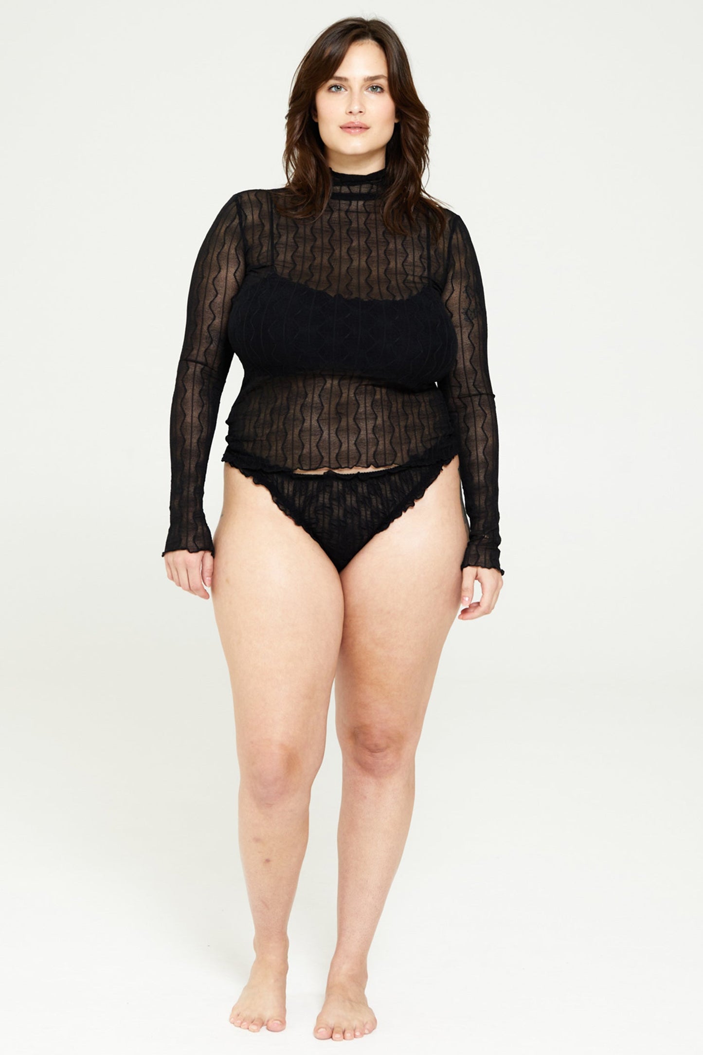 Second Skin Ross Mock Neck Top - Black