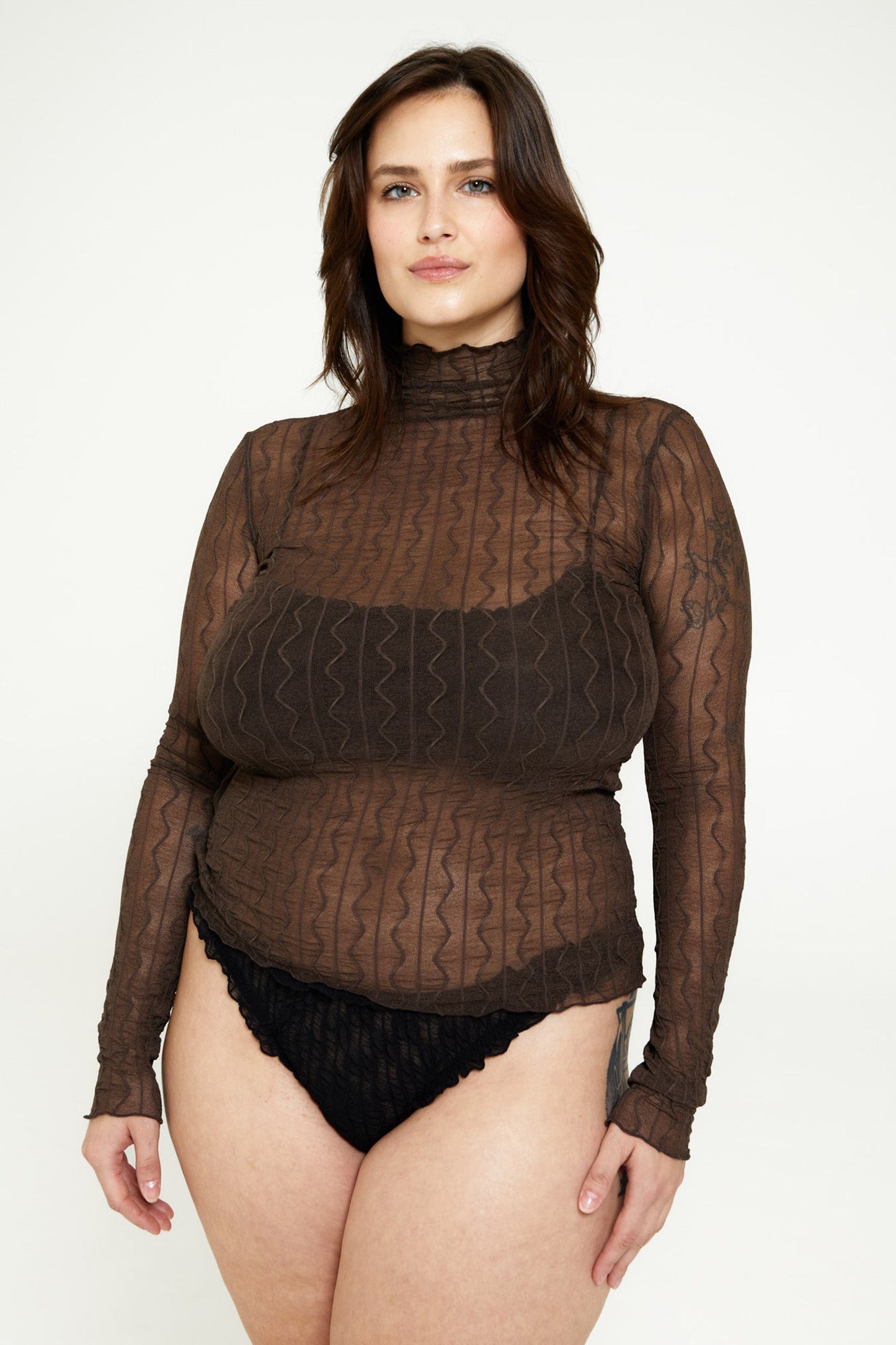 Second Skin Ross Mock Neck Top - Espresso