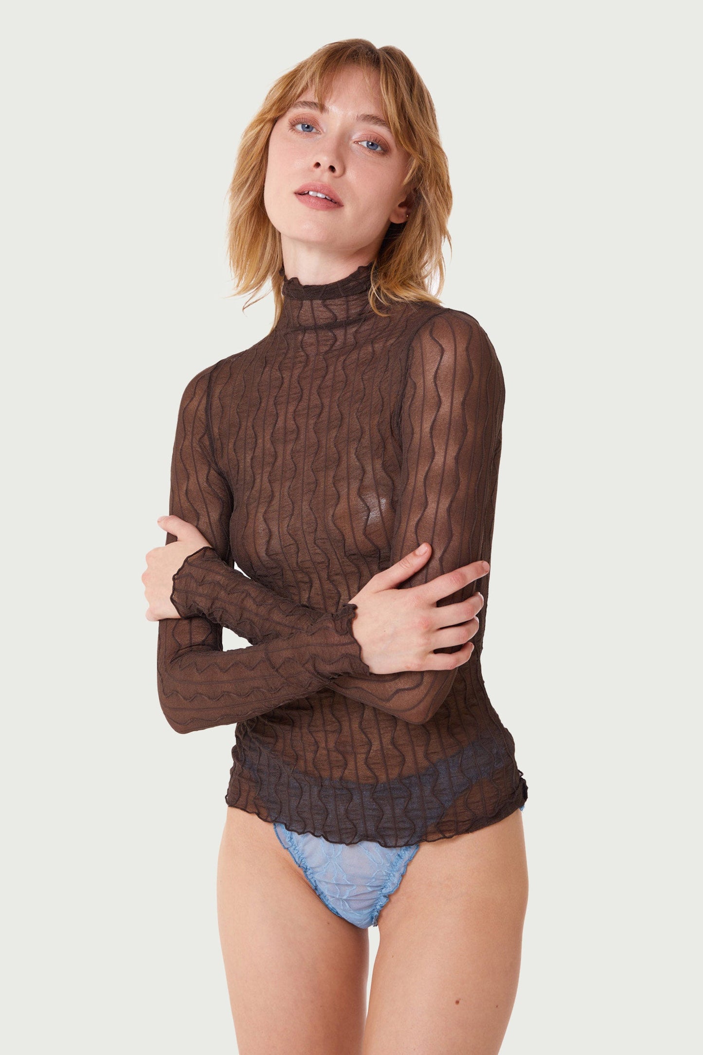 Second Skin Ross Mock Neck Top - Espresso