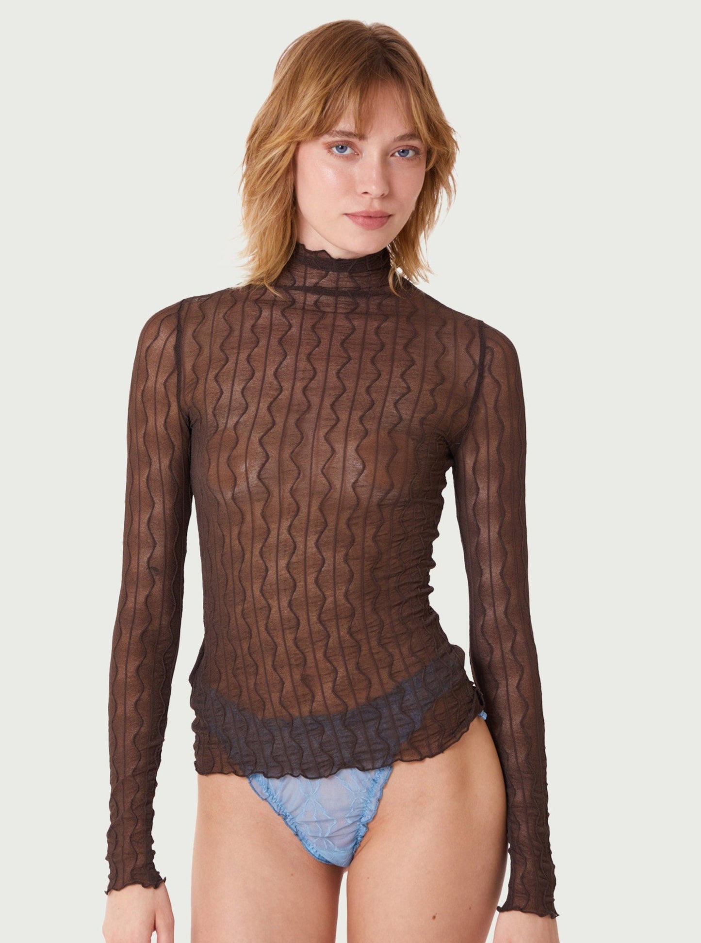 Second Skin Ross Mock Neck Top - Espresso