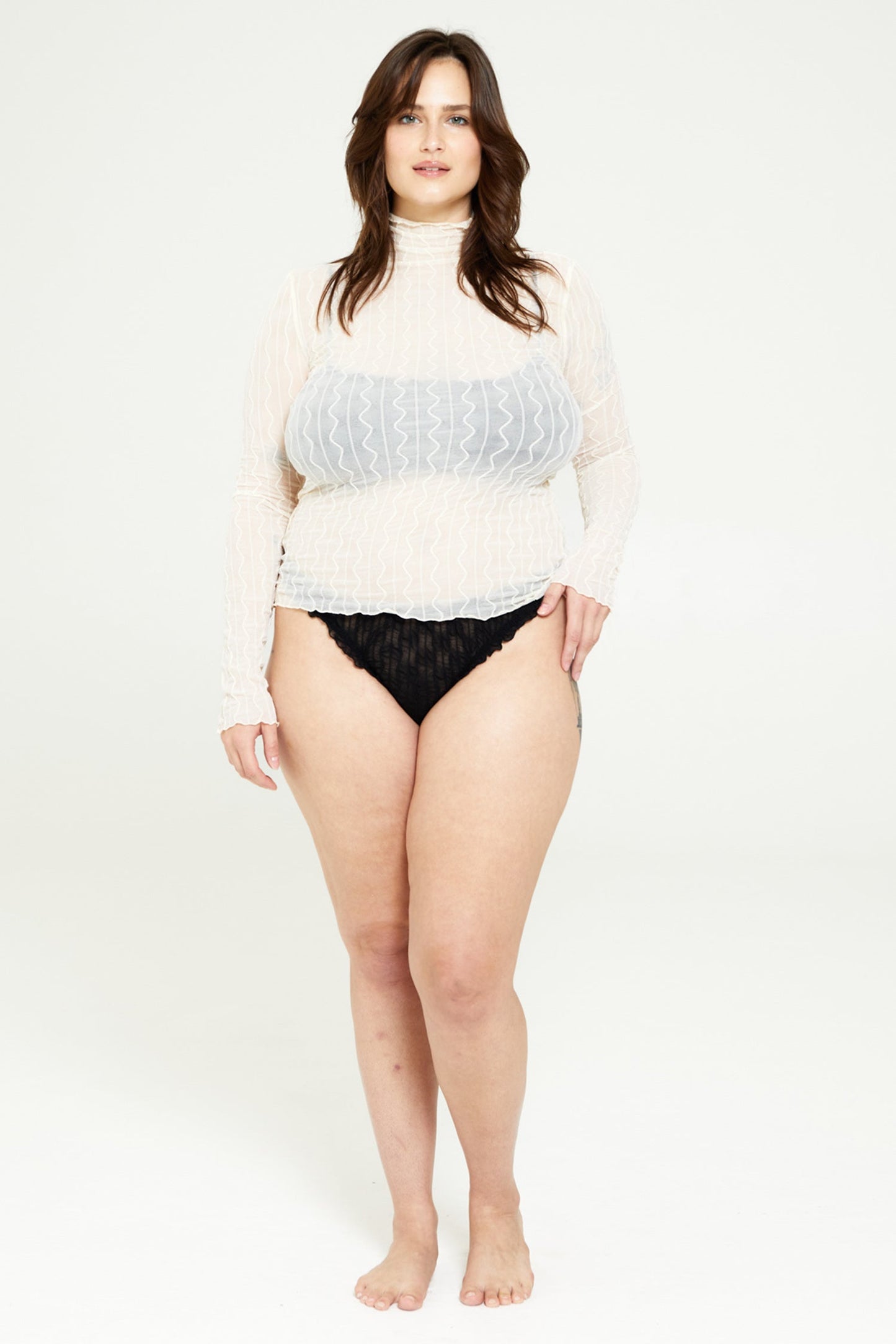 Second Skin Ross Mock Neck Top - Cream