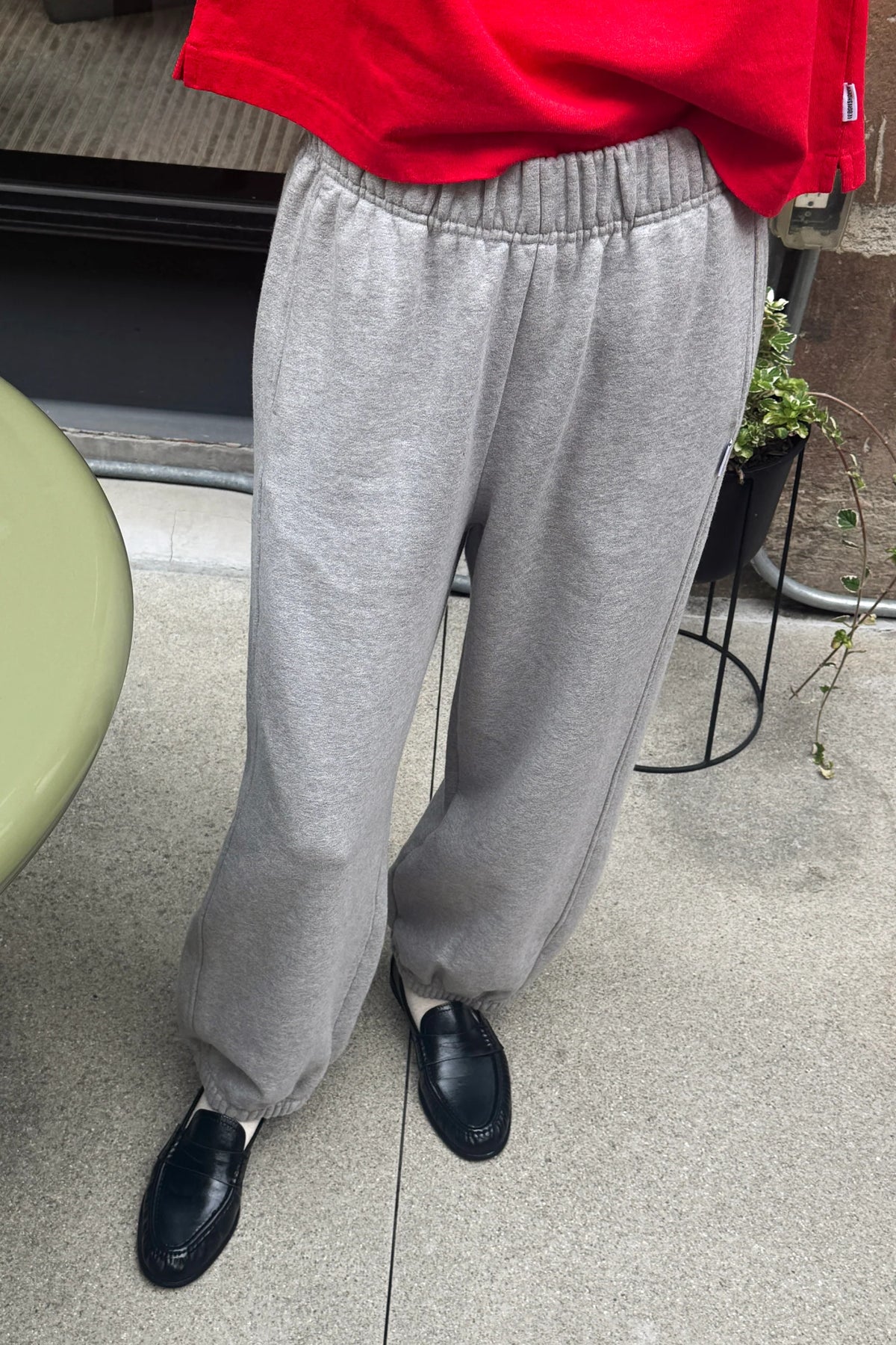 French Terry Balloon Pant — Melange Grey
