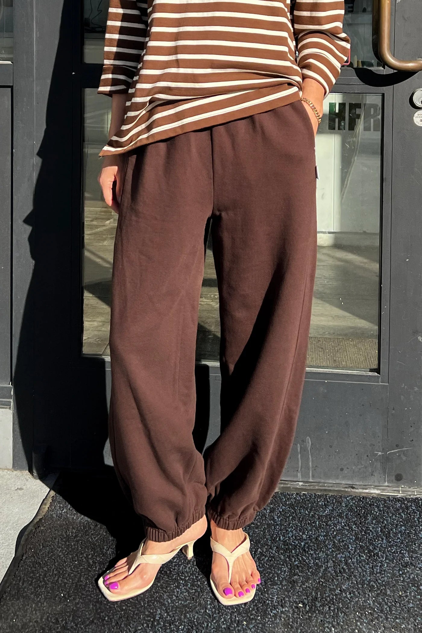 French Terry Balloon Pant — Cocoa Bean
