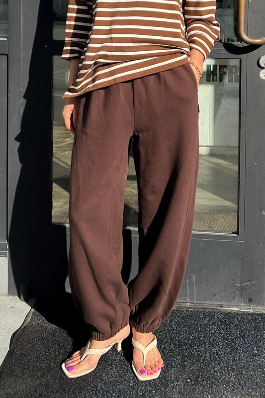 French Terry Balloon Pant — Cocoa Bean