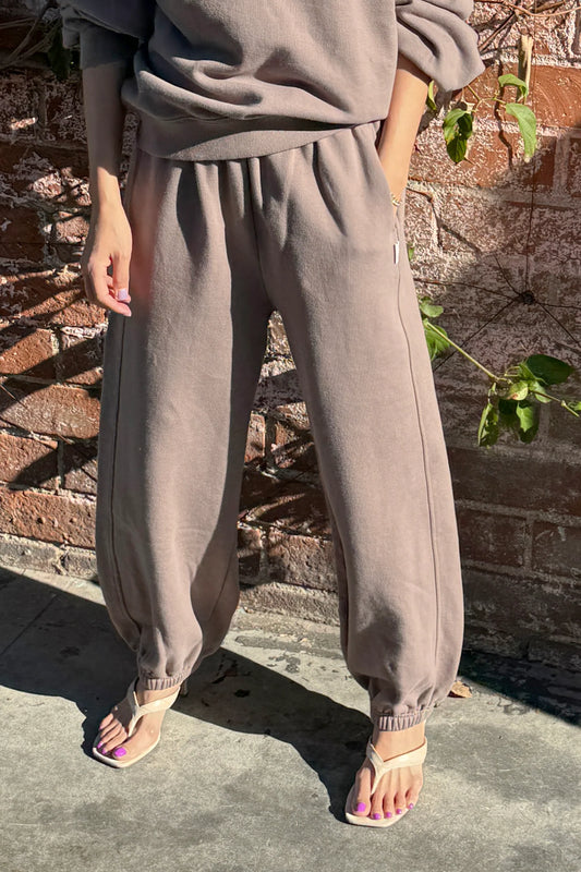 French Terry Balloon Pant — Mushroom