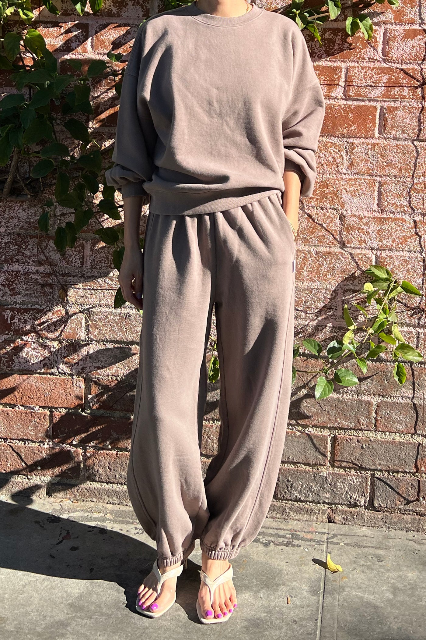 French Terry Balloon Pant — Mushroom