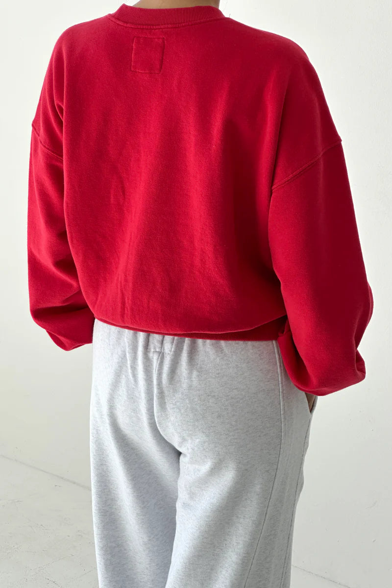 French Terry Core Sweatshirt — Red Tulip