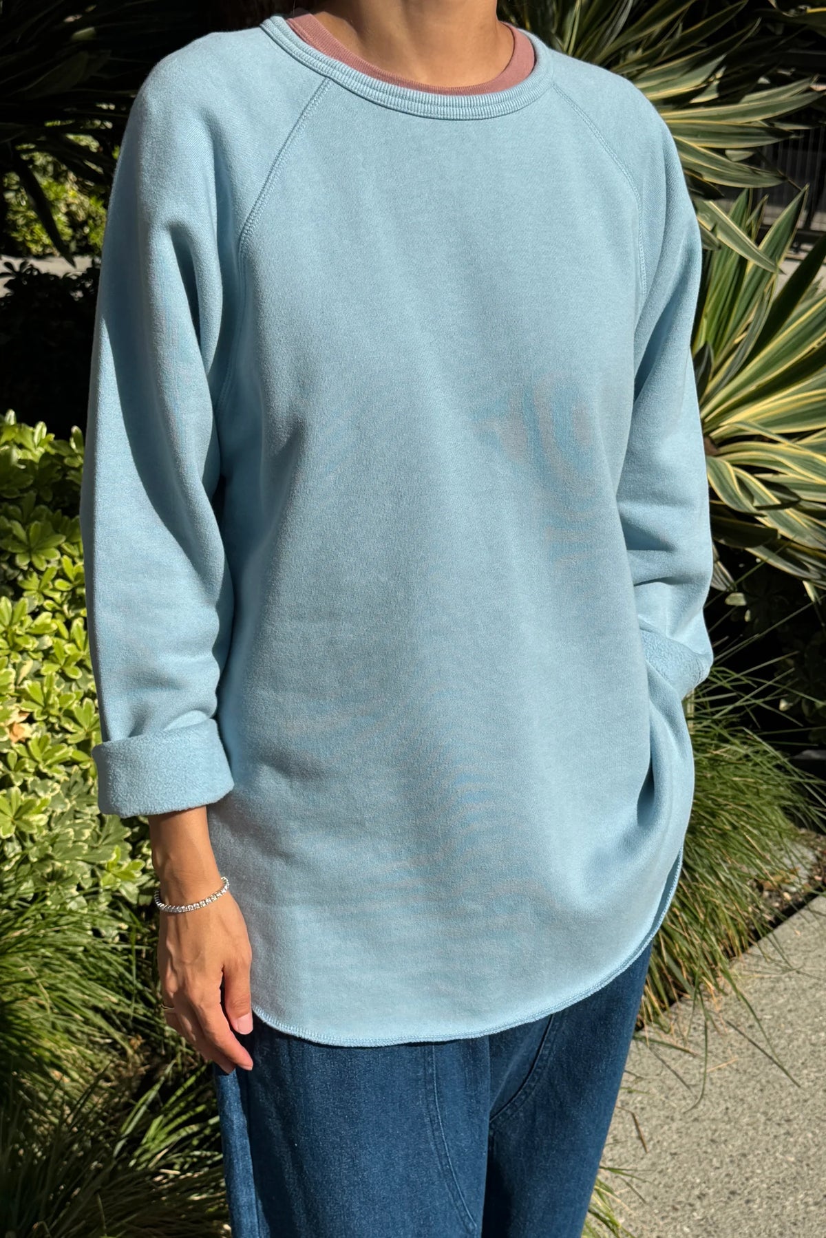 French Terry Raglan Tee — Dream Blue
