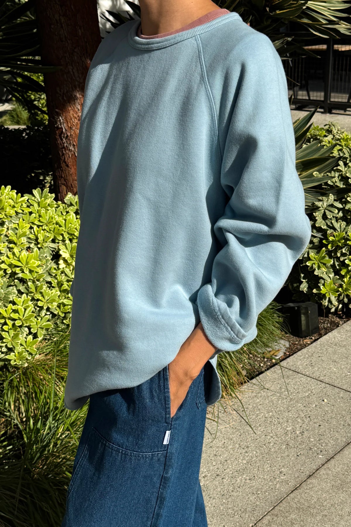 French Terry Raglan Tee — Dream Blue