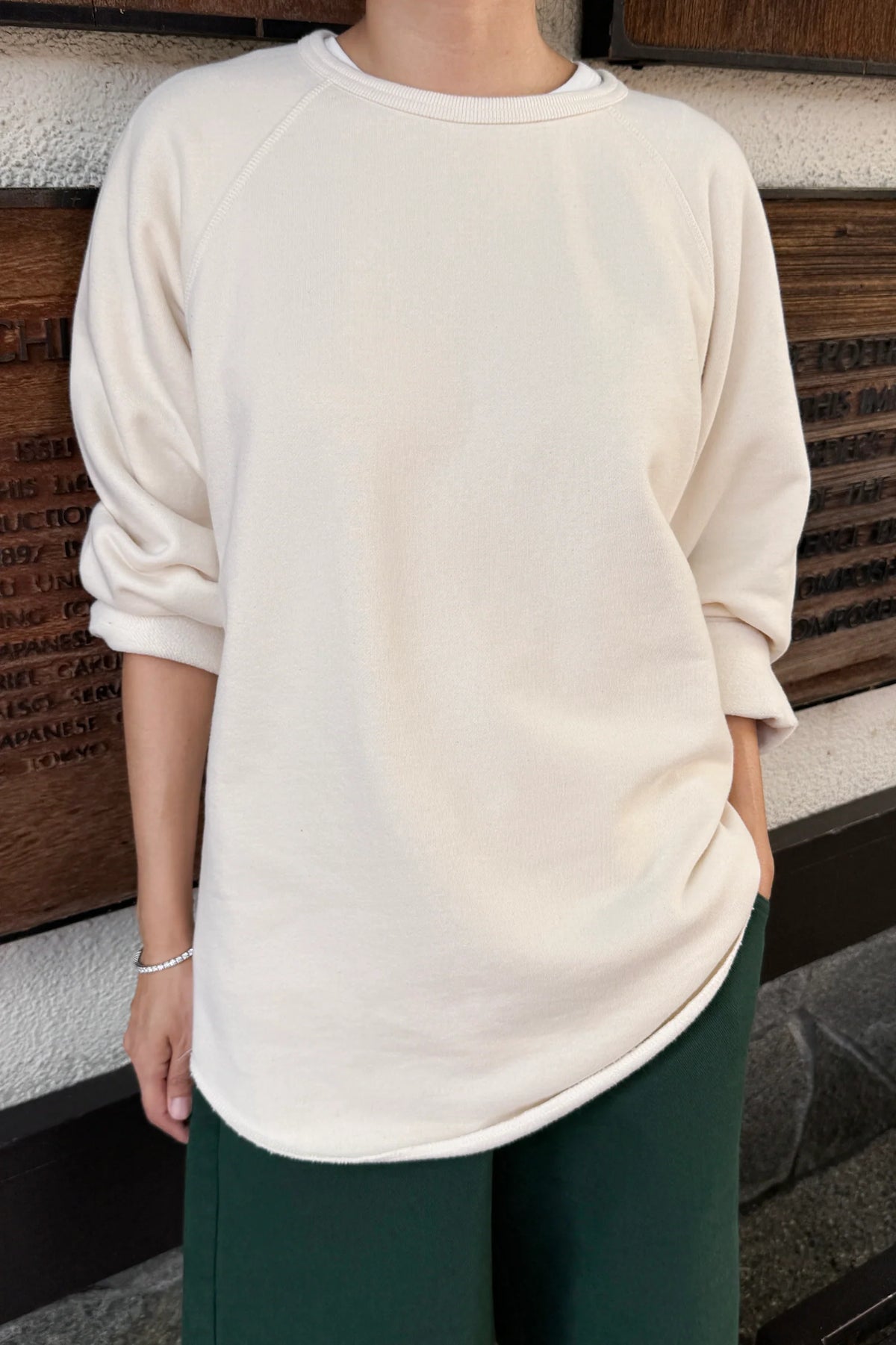 French Terry Raglan Tee — Natural