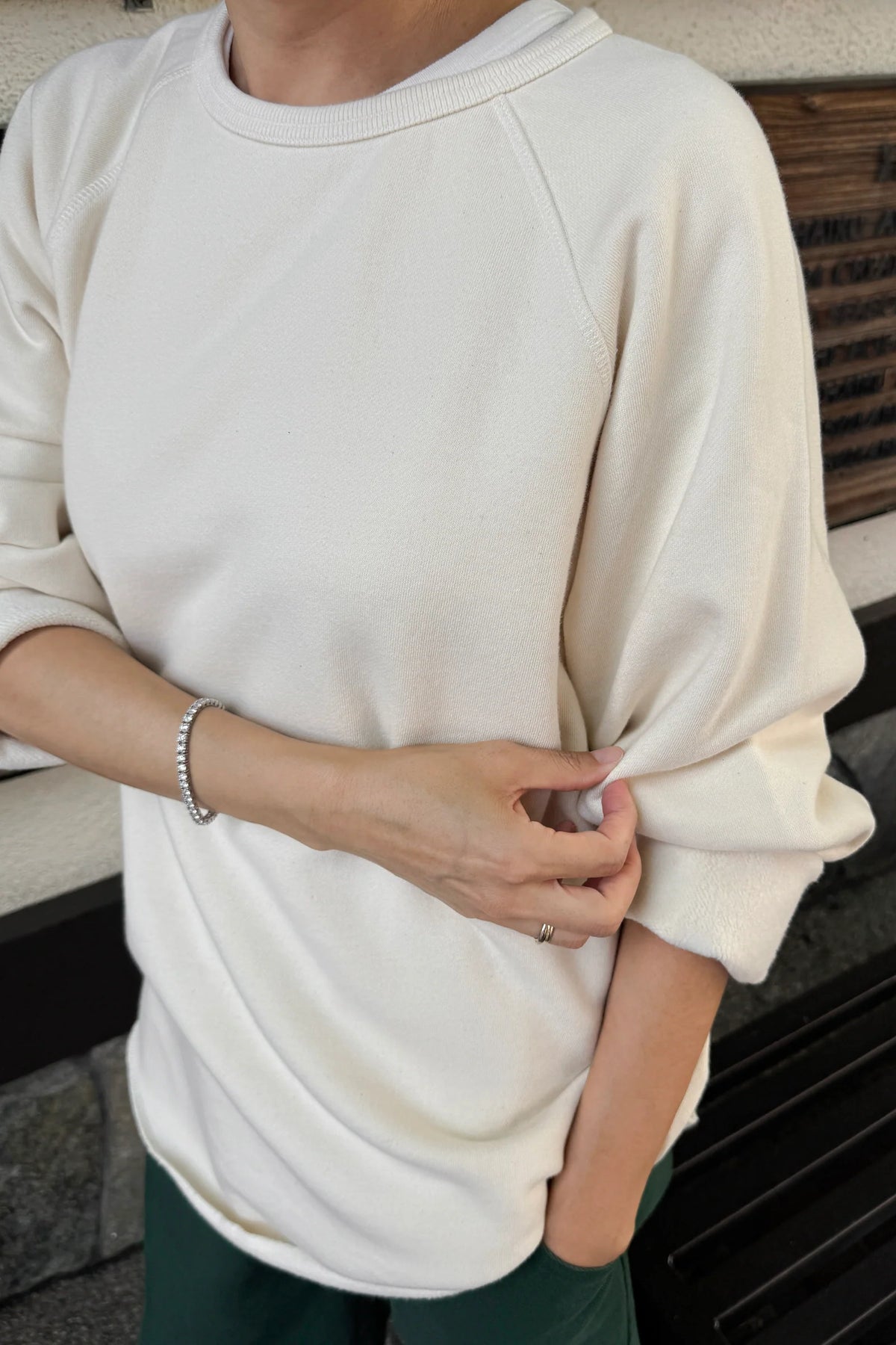 French Terry Raglan Tee — Natural