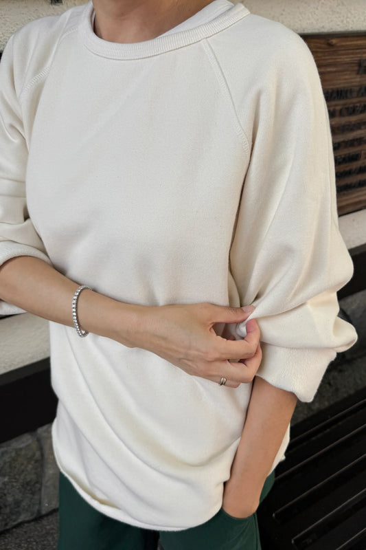 French Terry Raglan Tee — Natural