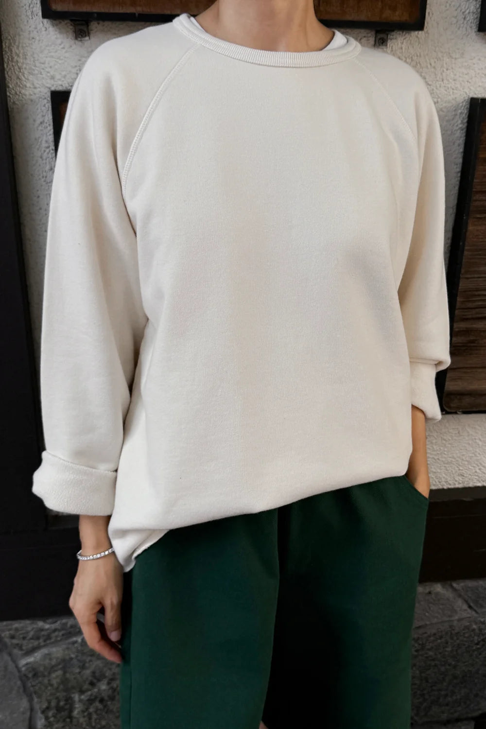 French Terry Raglan Tee — Natural