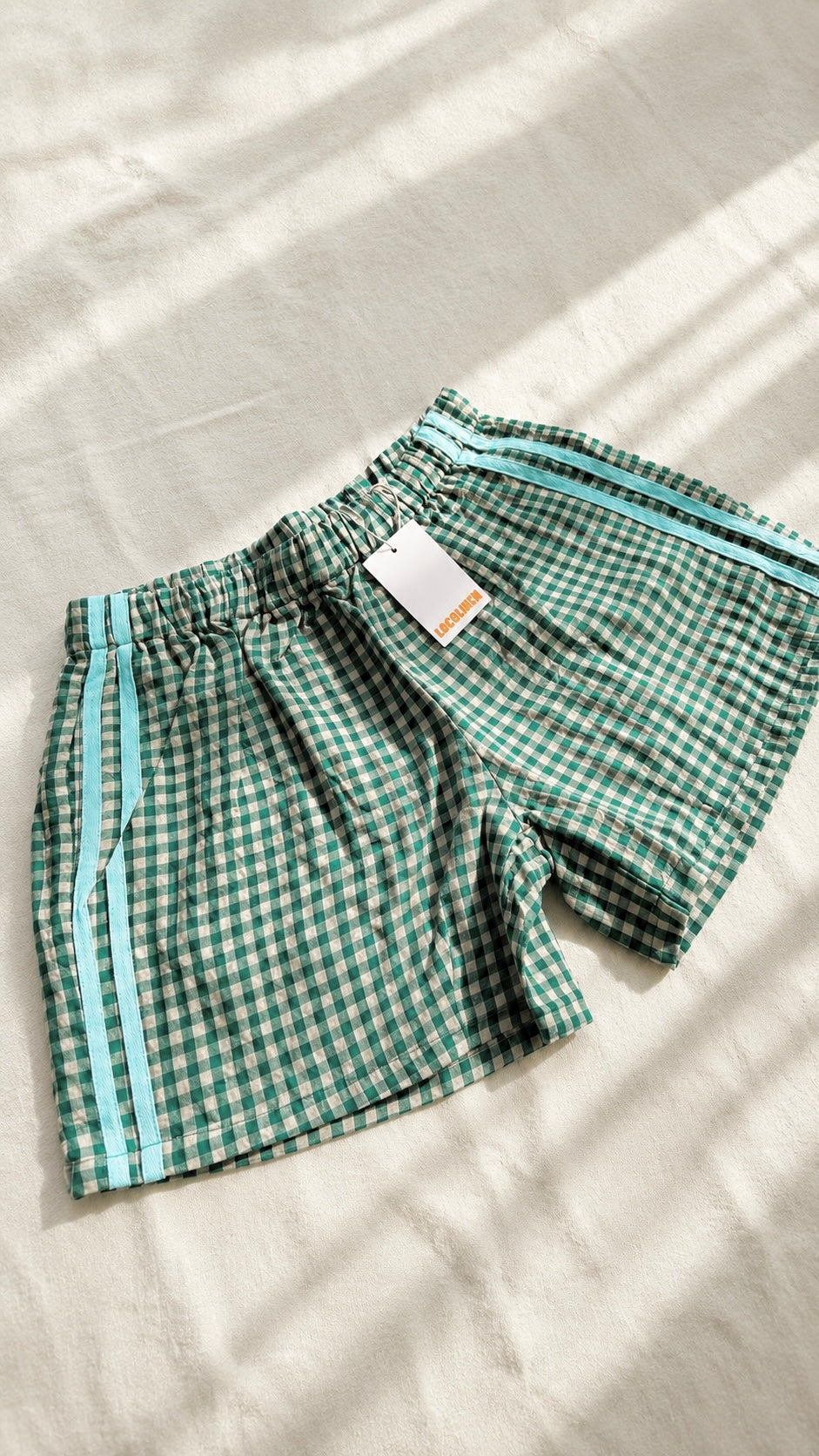 Linen Short — Green Check