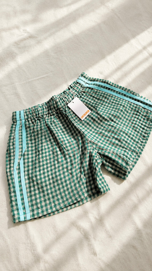 Linen Short — Green Check