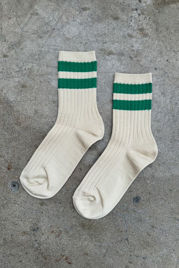 Her Varsity Socks - Green Stripe