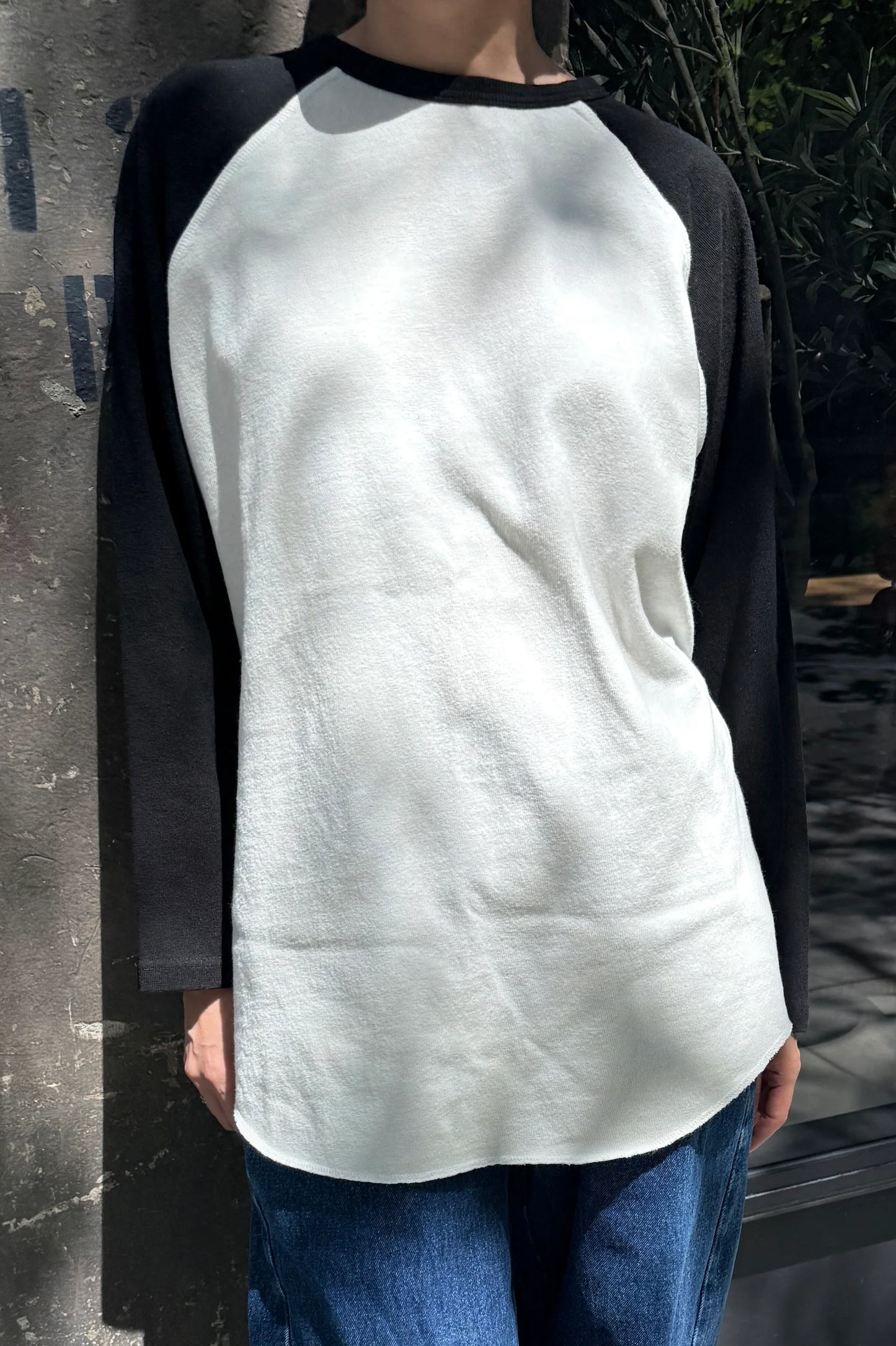 Heavy Cotton Raglan Tee — Black/White