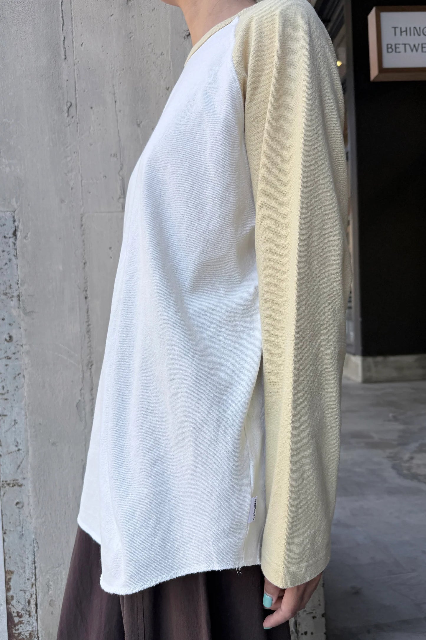 Heavy Cotton Raglan Tee — White/Butter
