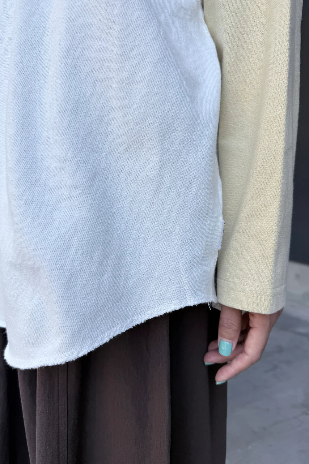 Heavy Cotton Raglan Tee — White/Butter