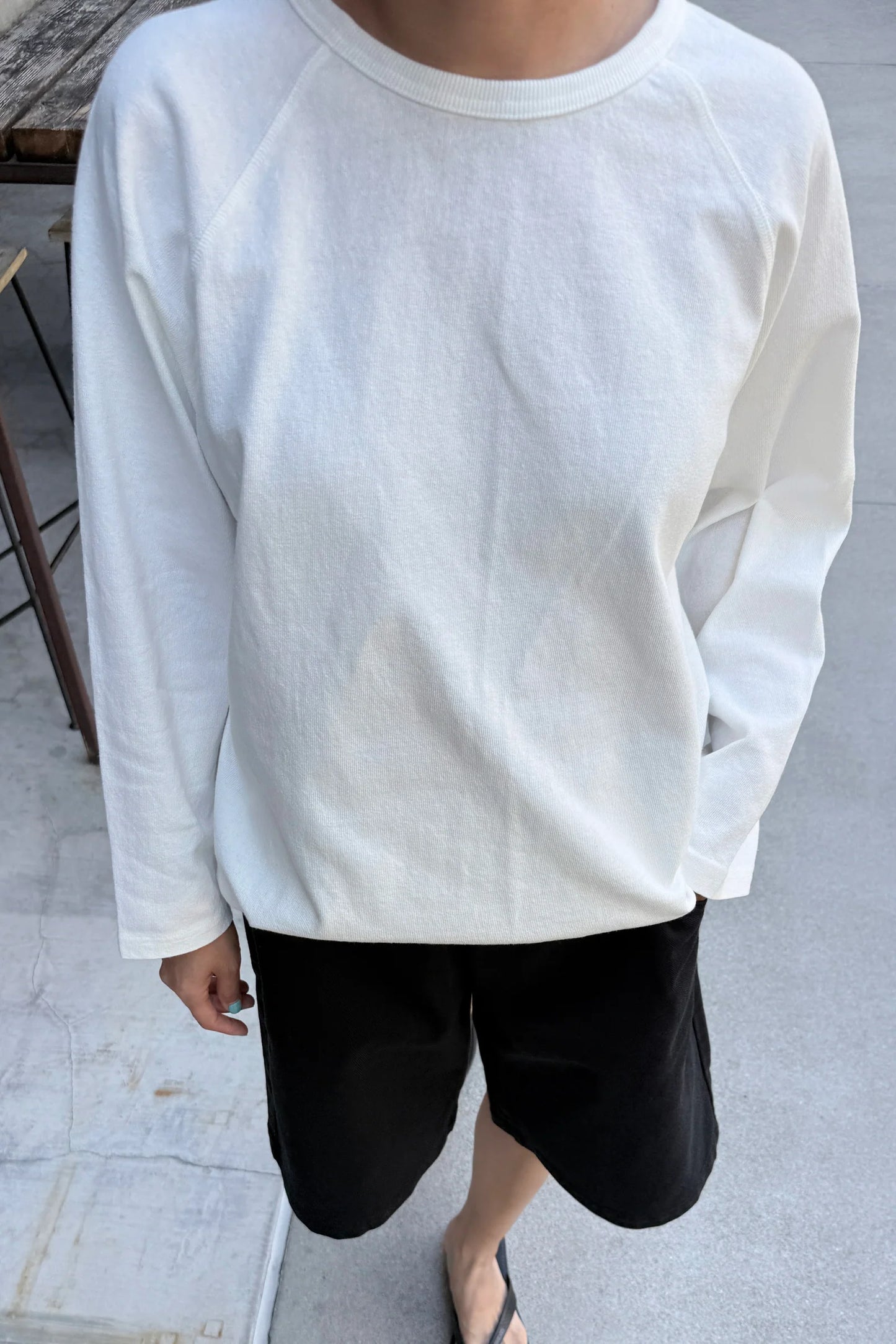 Heavy Cotton Raglan Tee — White Cotton