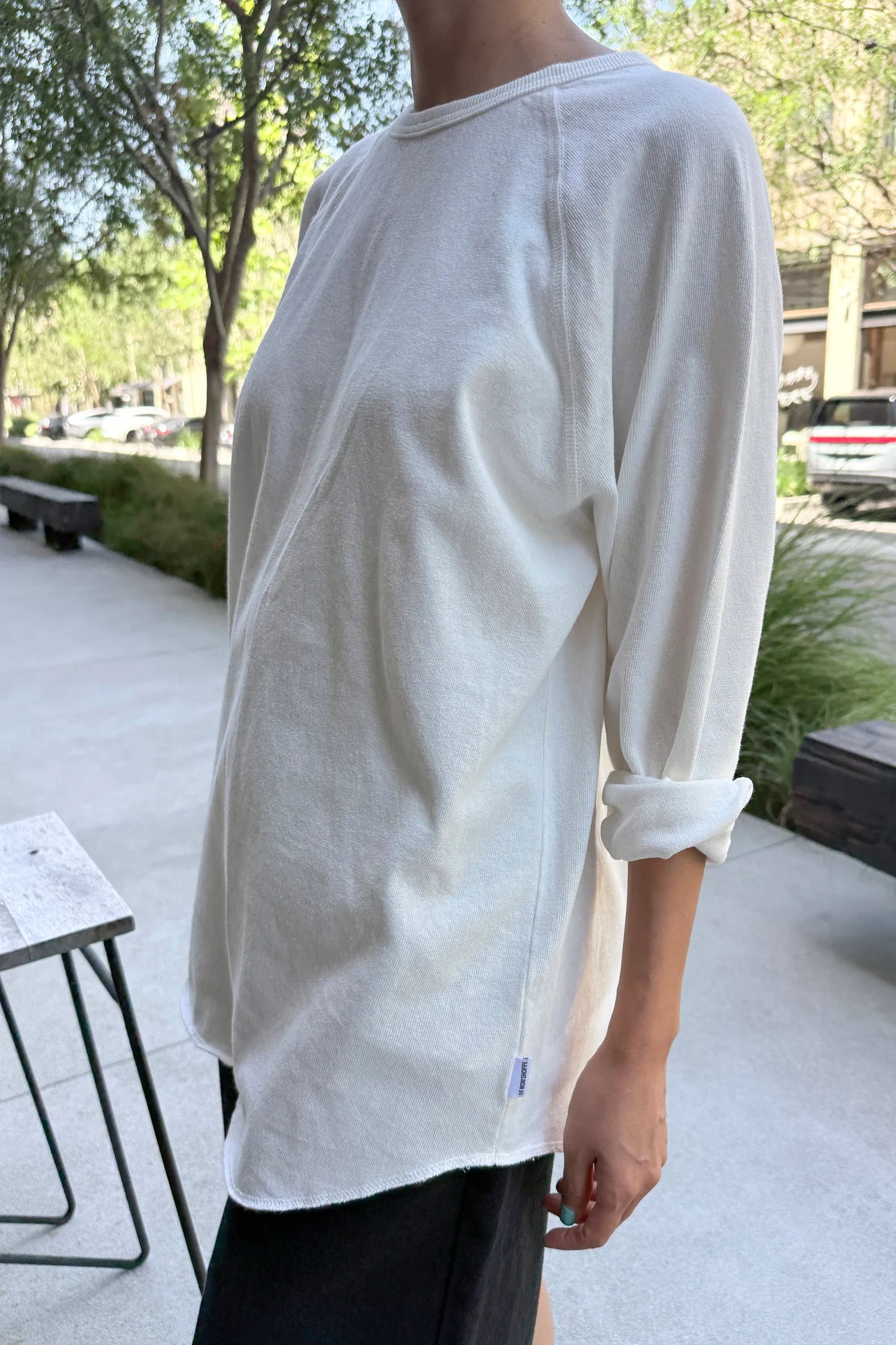 Heavy Cotton Raglan Tee — White Cotton