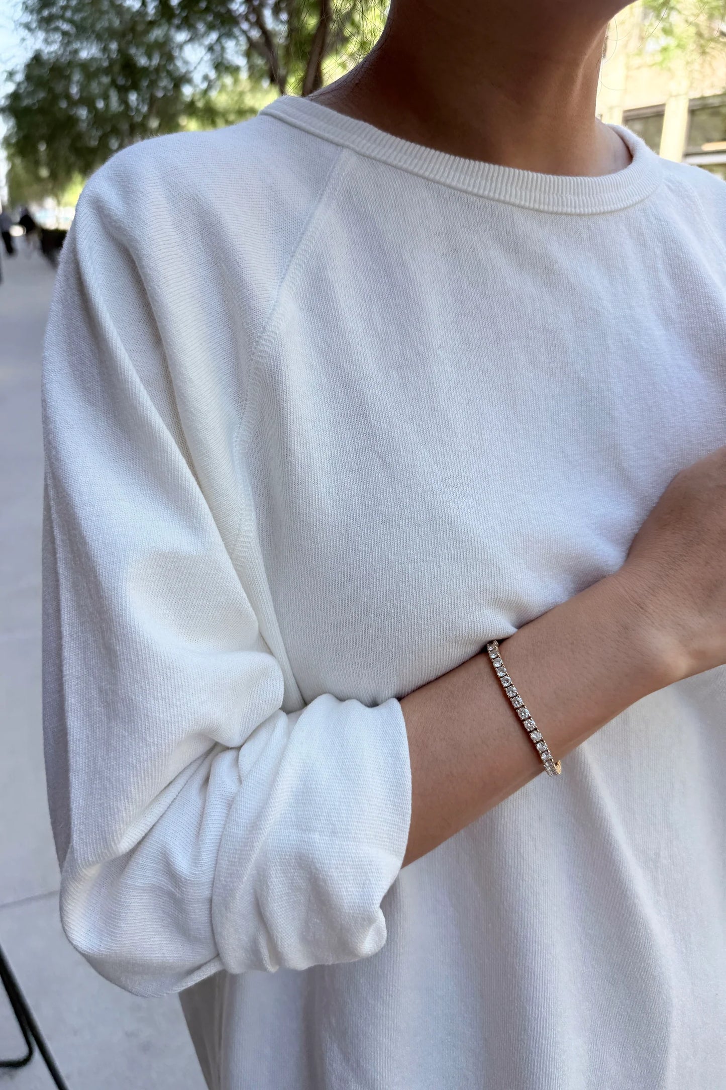 Heavy Cotton Raglan Tee — White Cotton
