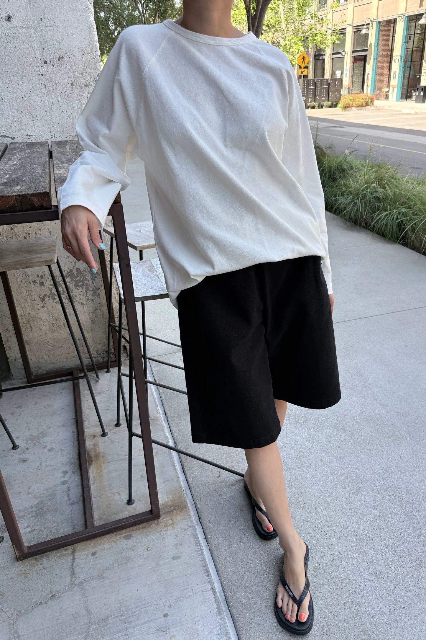 Heavy Cotton Raglan Tee — White Cotton