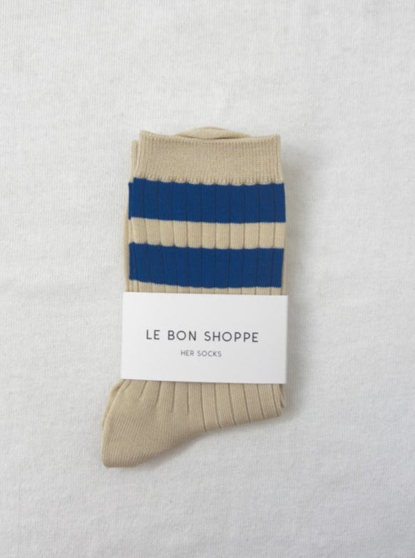 Le Bon Shoppe Her Varsity Socks - Azure