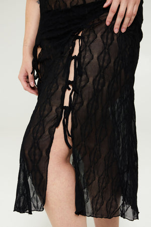 Second Skin Mariposa Lace Midi Dress - Black