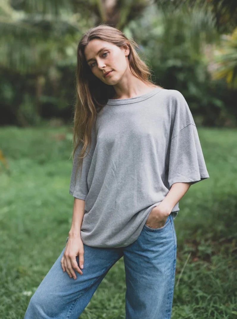 Heathered Vernon Oversized Tee - Athletic Grey