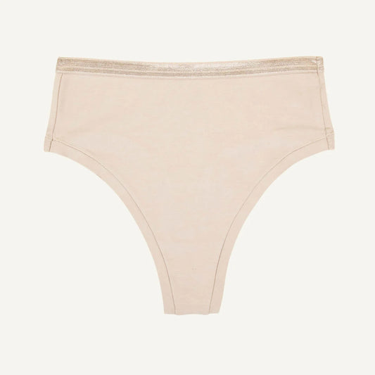 Subset Organic Cotton High Rise Thong - Stone