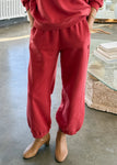 Le Bon Shoppe French Terry Balloon Pant - Coral Red