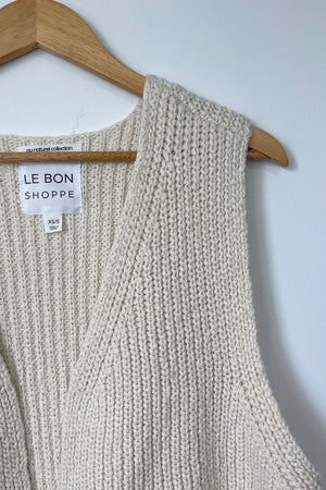 Natural Charm Oversized Sweater Vest