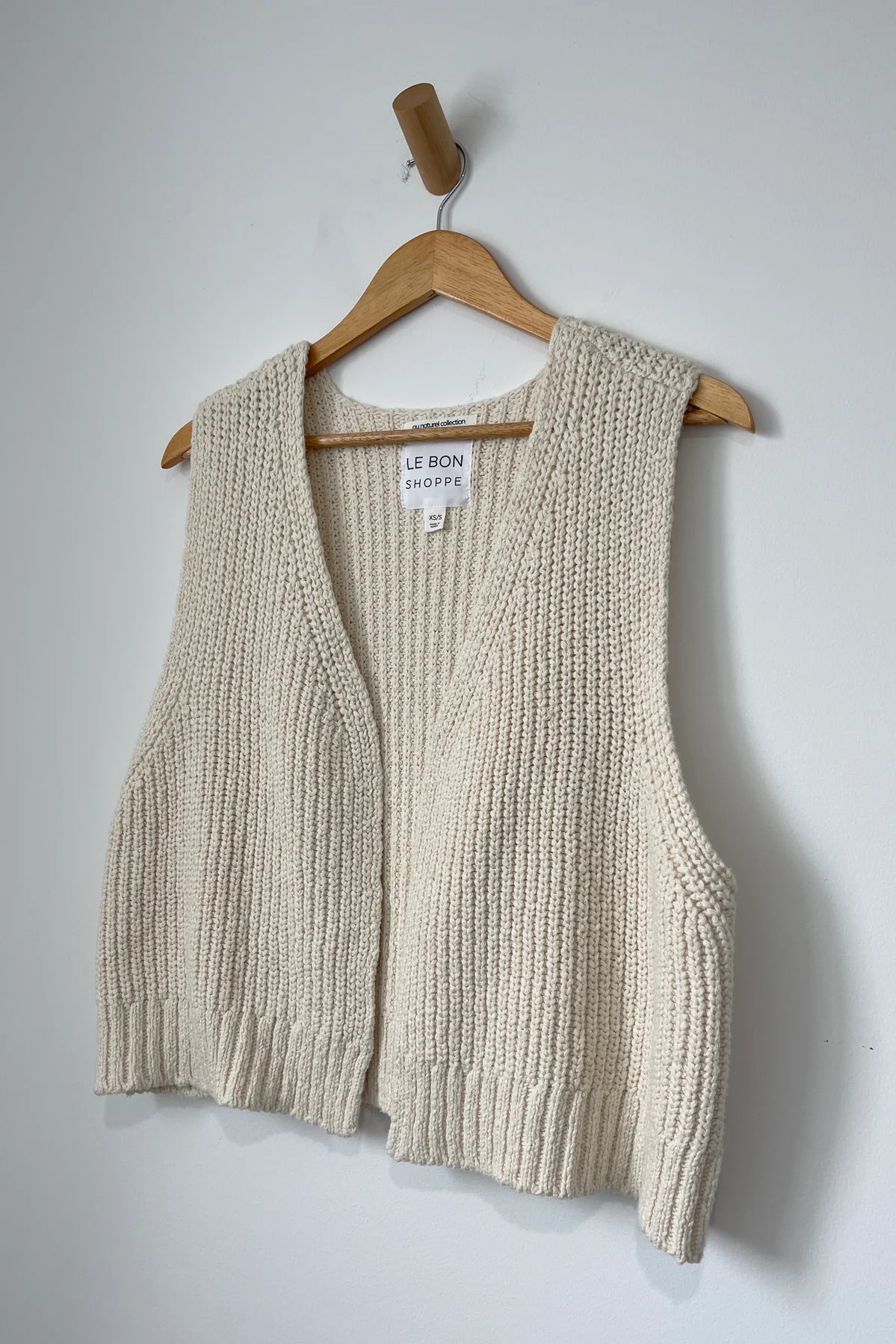 Le Bon Shoppe Granny Cotton Sweater Vest - Natural