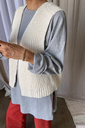 Le Bon Shoppe Granny Cotton Sweater Vest - Natural