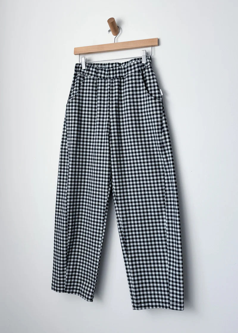 Gingham Arc Pant - Navy
