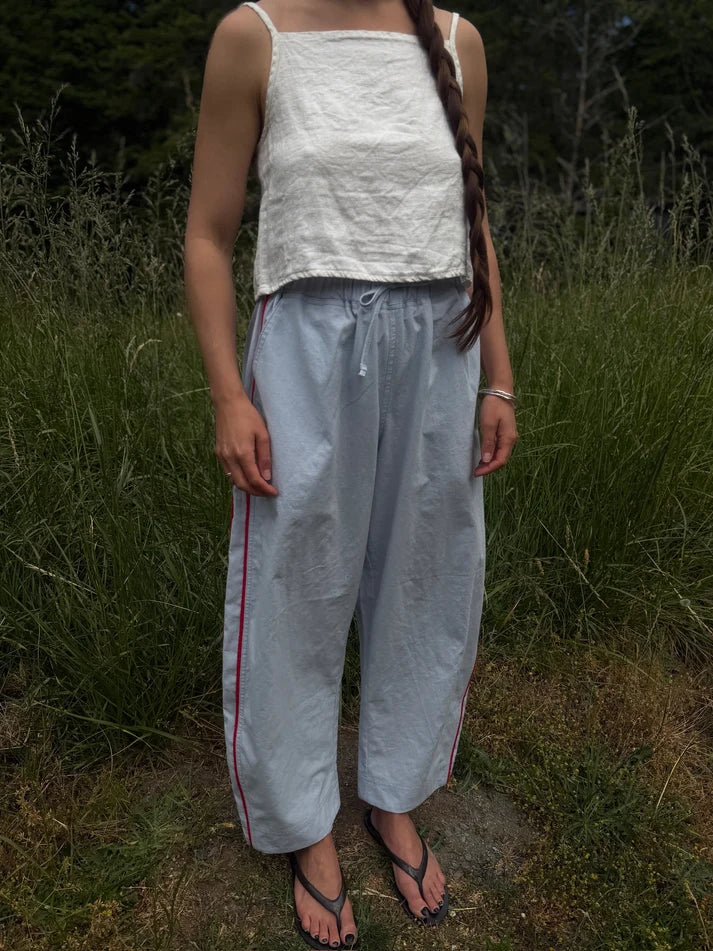 Jules Pant — Mist with Red Piping