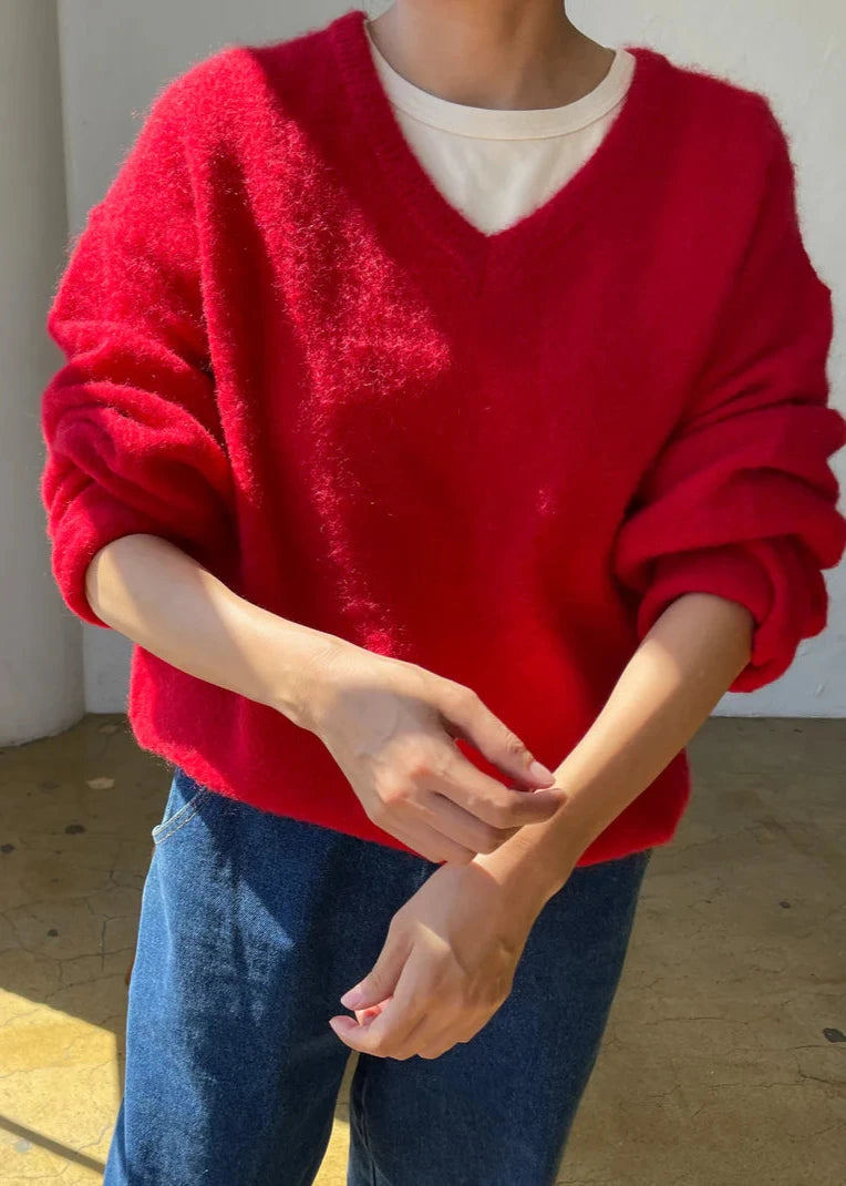 James Mohair Sweater - Red