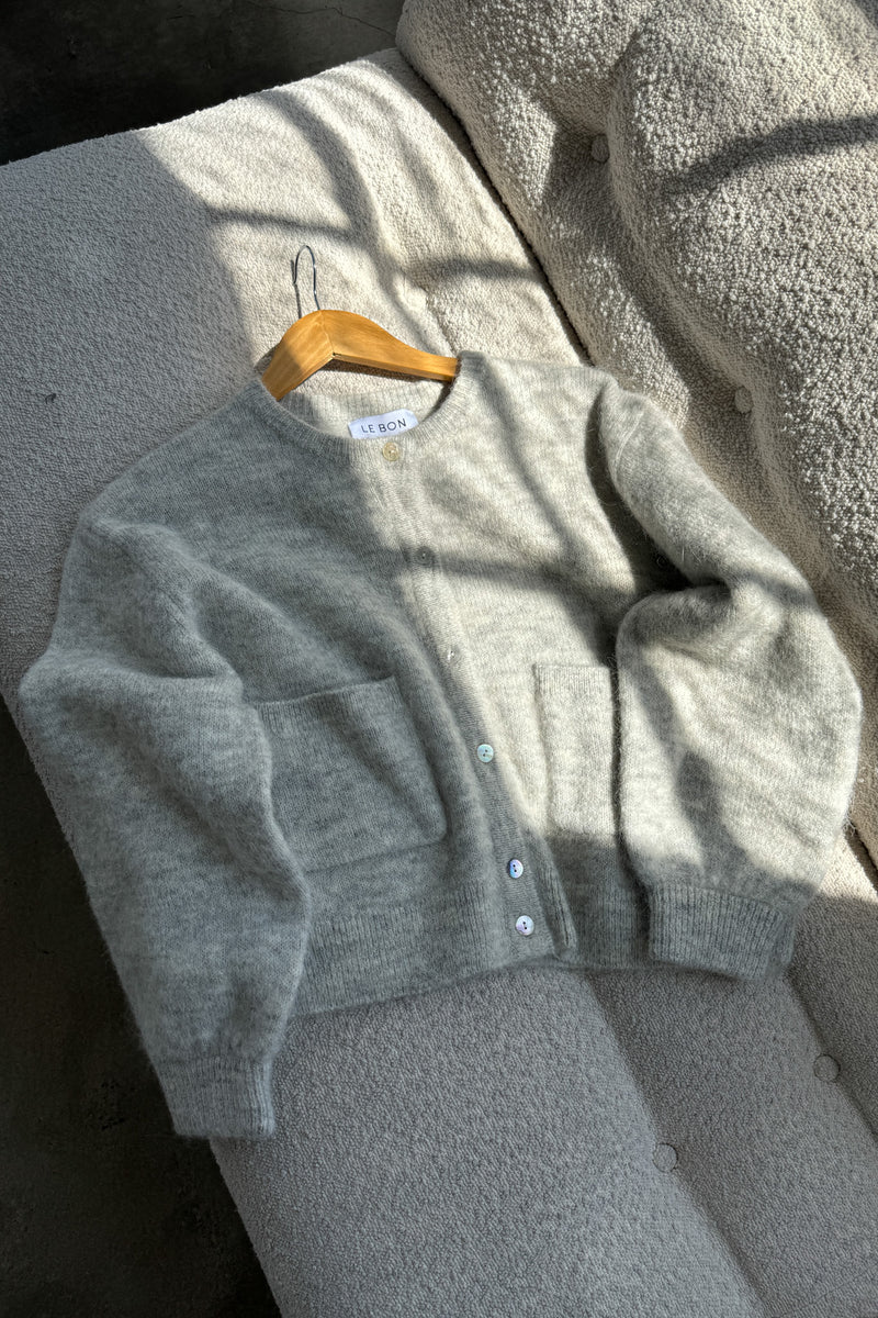 Amélie Alpaca Cardigan - Light Grey