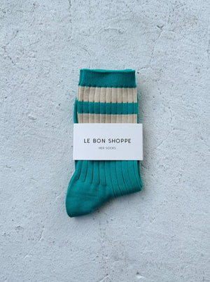 Le Bon Shoppe Her Varsity Socks - Jade