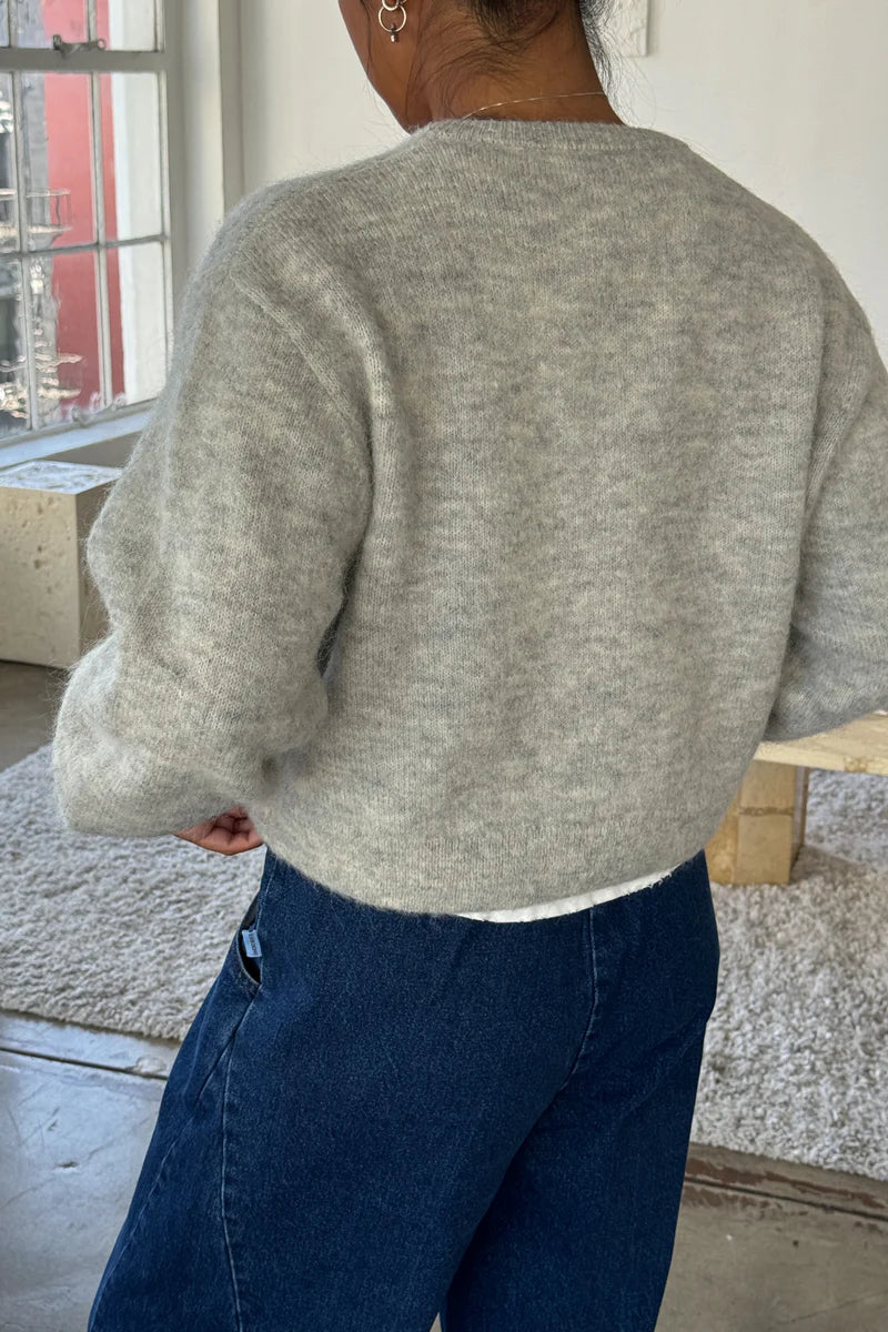 Amélie Alpaca Cardigan - Light Grey