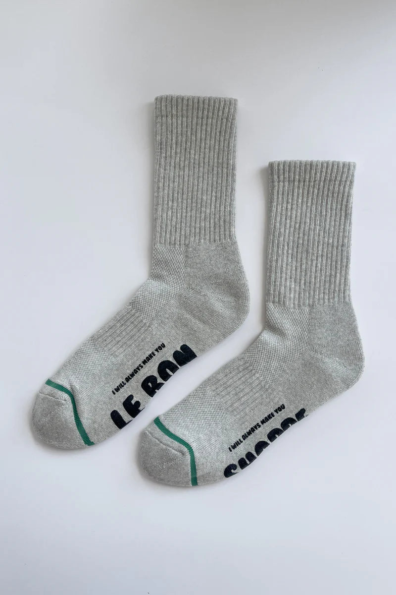 Hugger Socks - Heather Grey/Black