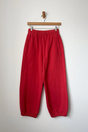 Le Bon Shoppe French Terry Balloon Pant - Coral Red