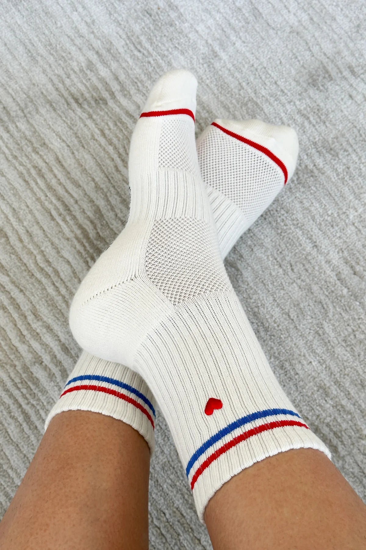 Embroidered Boyfriend Socks — Milk Heart