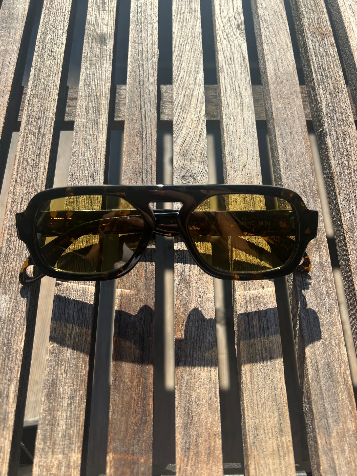 Jane Mini Sunglasses - Dark Tortoise Olive Lens