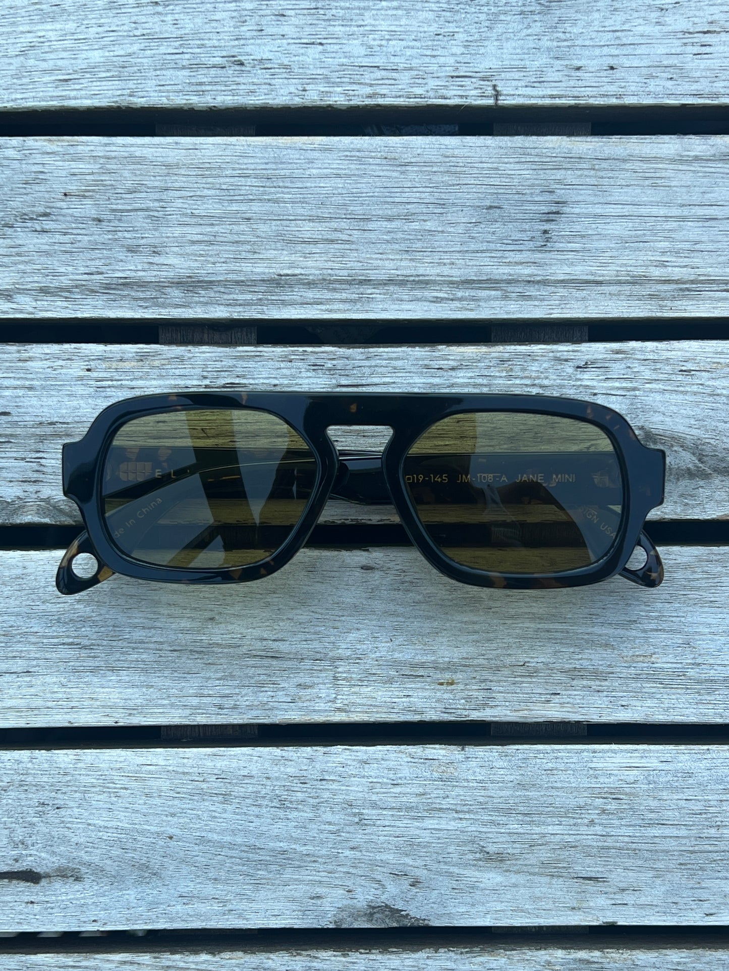 Jane Mini Sunglasses - Dark Tortoise Olive Lens