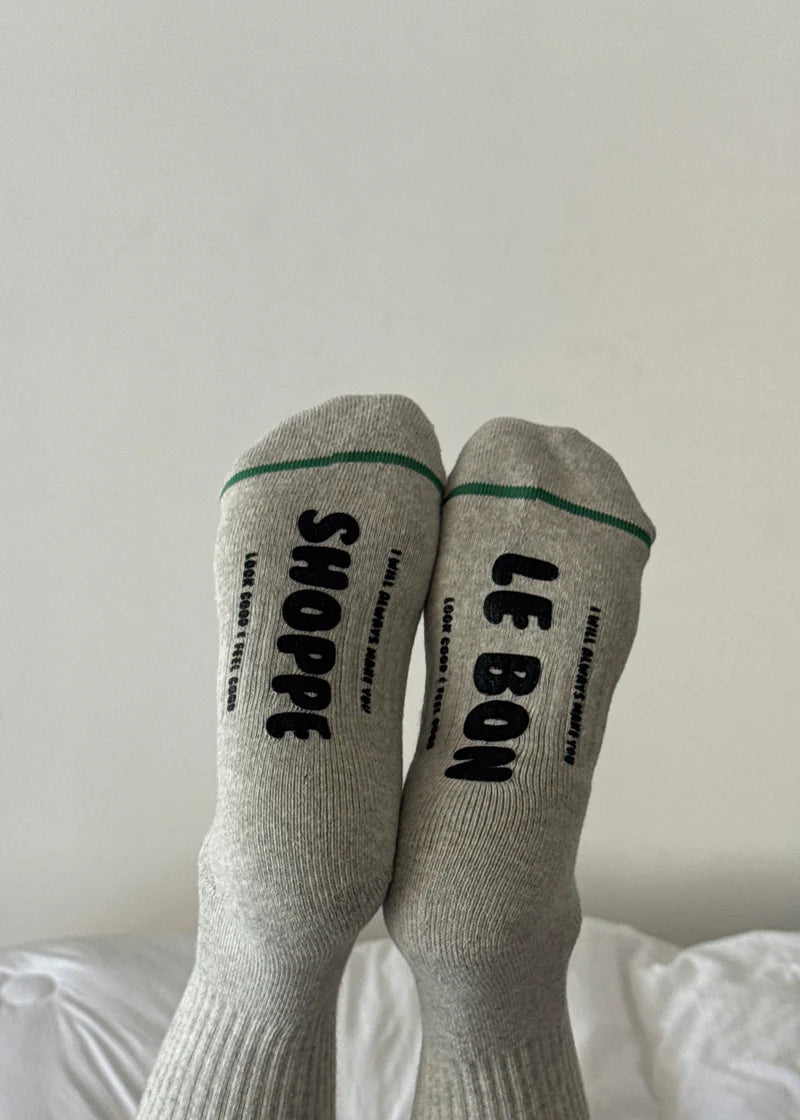 Hugger Socks - Heather Grey/Black