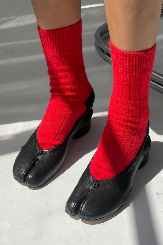 Classic Cashmere Socks — Poppy Red