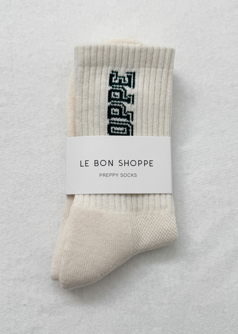Preppy Socks - Canvas/Green
